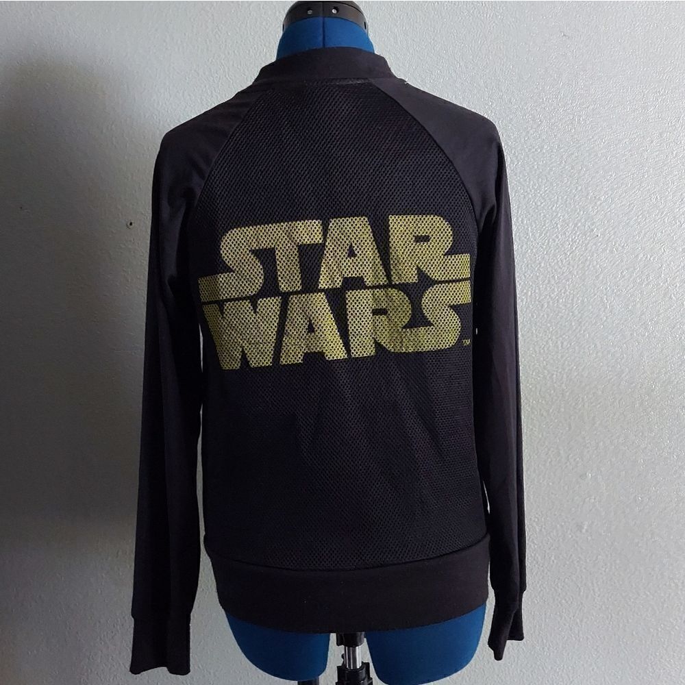 Star Wars Black Mesh Full Zip Lightweight Jacket Women's Size Large